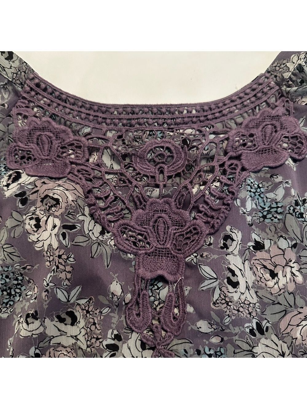 Nue Options Purple Floral Blouse size 2X